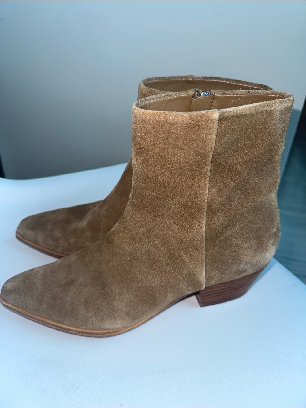 Marc Fisher Suede Ankle Booties in Tan Size 8